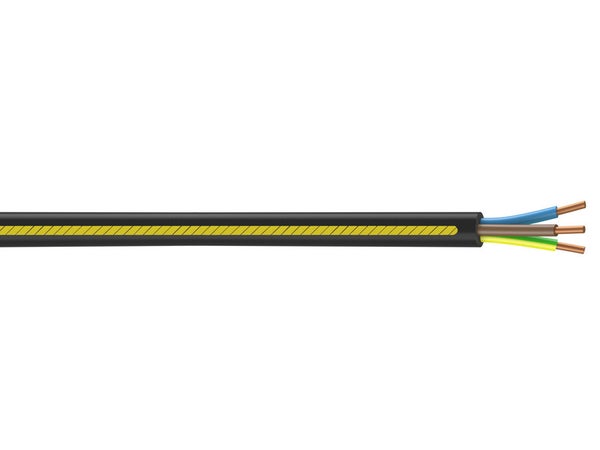 Câble Électrique 3 G 2.5 Mm² U1000R2V L.15 M, Noir