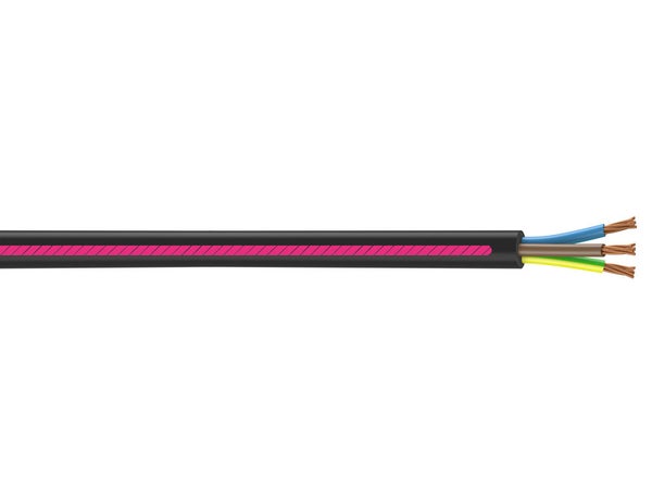 Câble électrique 3 G 1.5 mm² u1000r2v L.25 m, noir