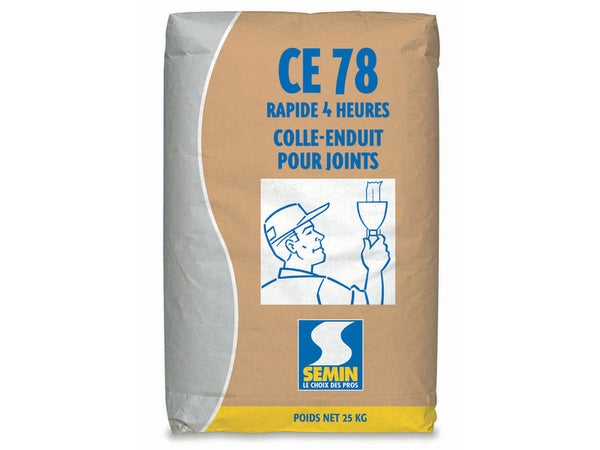 Enduit Joint Plaque Plâtre Ce78 4H Semin, Poudre 25Kg