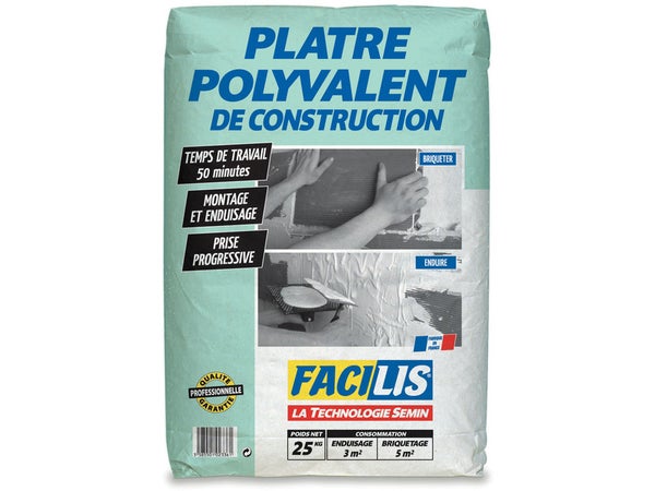 Plâtre Polyvalent Facilis, 25 Kg
