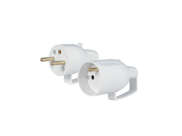 Lot fiches électriques mâle 2 pôles + terre, 16 A, DEBFLEX