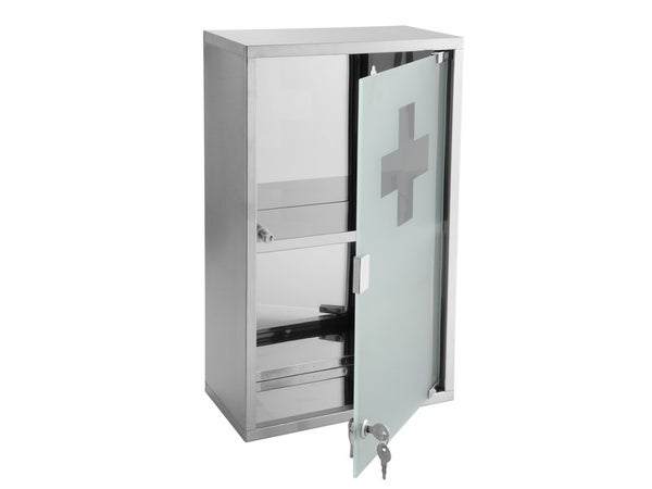 Armoire à pharmacie l.30 cm, imitation métal, Genoa