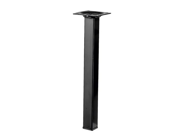 Pied table basse carré HETTICH fixe, H.25 cm acier époxy noir