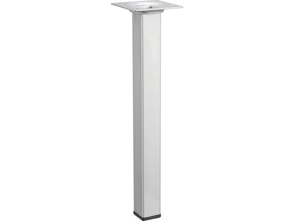 Pied table basse carré HETTICH fixe, H.25 cm acier mat gris