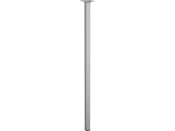 Pied de table basse carré fixe acier mat gris, 70 cm