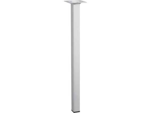 Pied de table basse carré fixe acier époxy gris, 40 cm