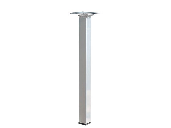 Pied de table basse carré fixe acier mat gris, 30 cm