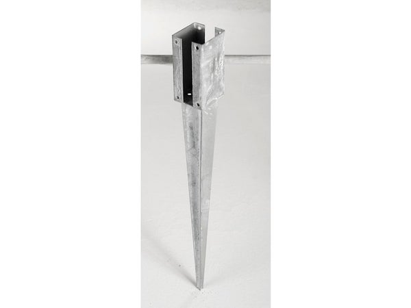 Support à enfoncer acier galvanisé à enfoncer gris, H.30 cm