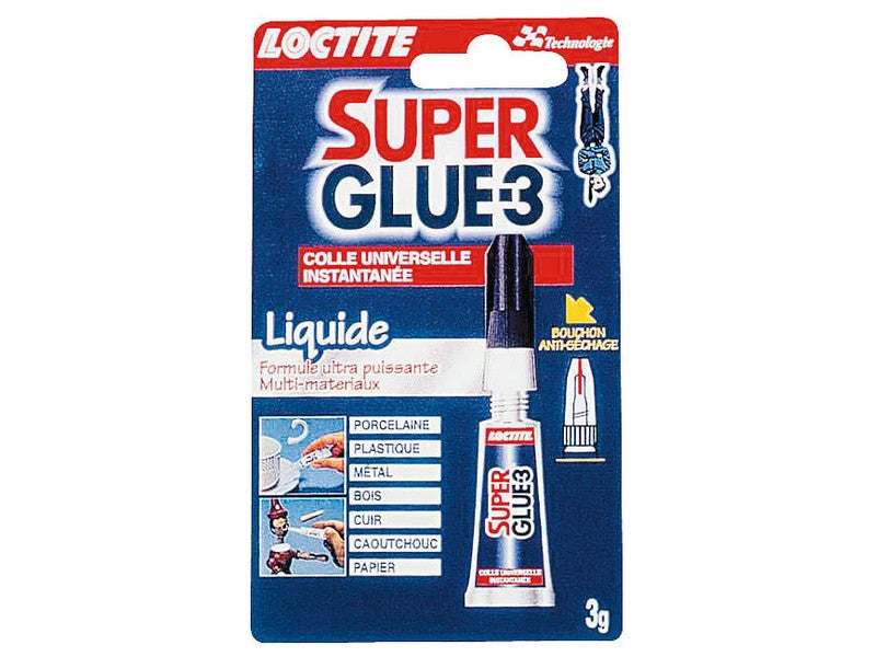 Les produits   Colle et adhésif - Colle Super glue 3 Universal  liquide tube 3g LOCTITE