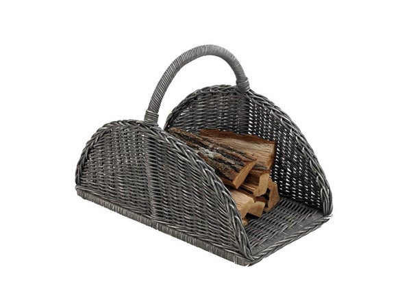 Panier à bûches gris DIXNEUF Jonka l.64 x H.48 cm