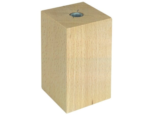 Pied de lit bois à visser, Diam.50 x H.80 mm x l.50 mm