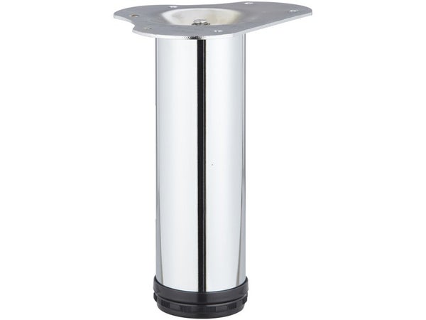 Pied table basse cylindrique HETTICH réglable, Ht.De 20 à 23 cm acier chromé gri