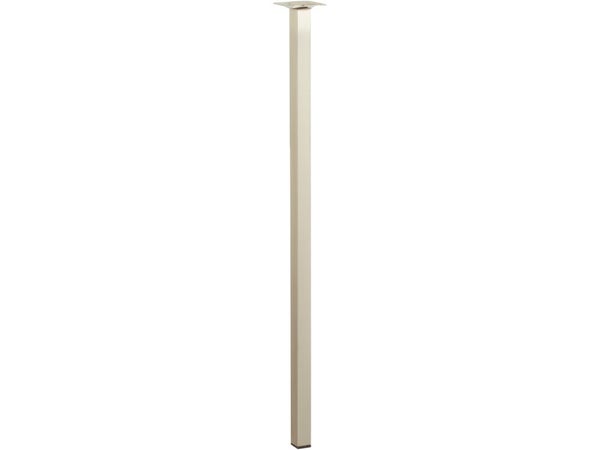 Pied table basse carré HETTICH fixe, H.70 cm acier brossé gris