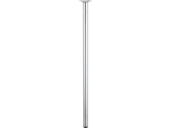 Pied de table cylindrique fixe acier chromé gris, 80 cm
