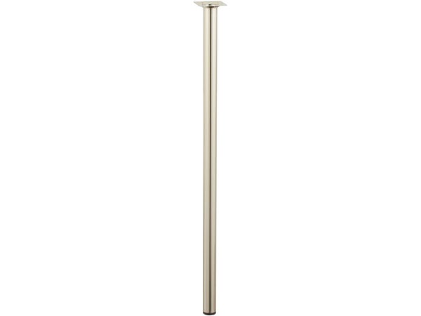 Pied table basse cylindrique HETTICH fixe, H.70 cm acier brossé gris