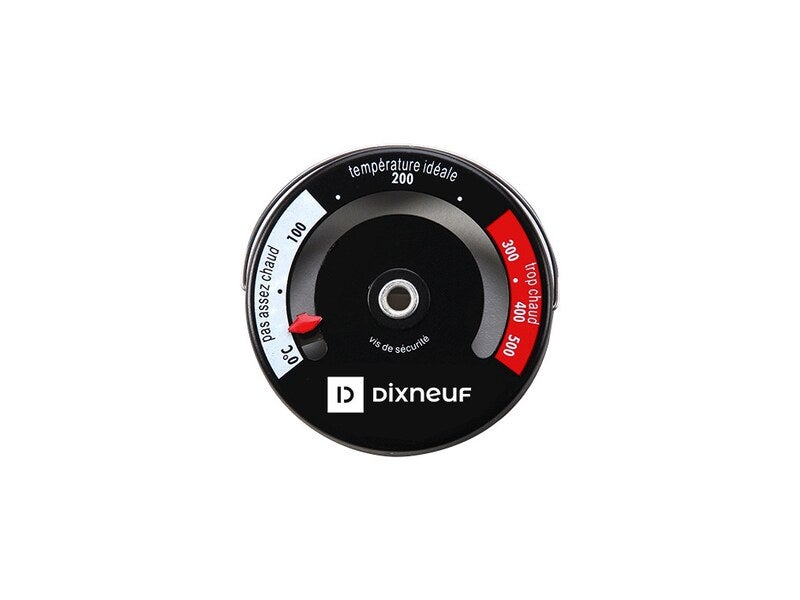 Thermomètre Magnétique Poêle à Bois 0-500°C - Cadran Aluminium, Fixation Aimant - Cheminée