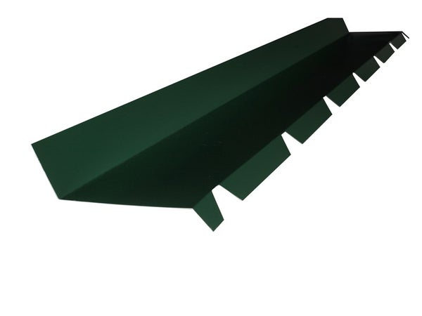 Faîtière sur mur pour plaque nervurée 63/100 vert, L.2.1 m