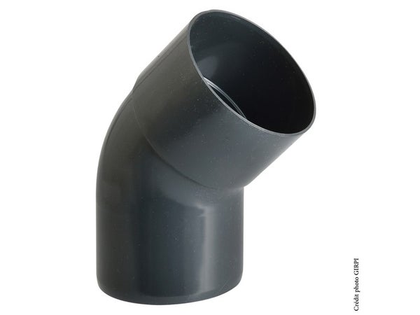Coude 45° mâle / femelle pour gouttière Pcs80a PVC