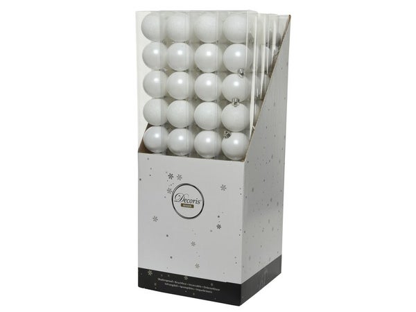 Lot de 10 boules plastique blanc uni