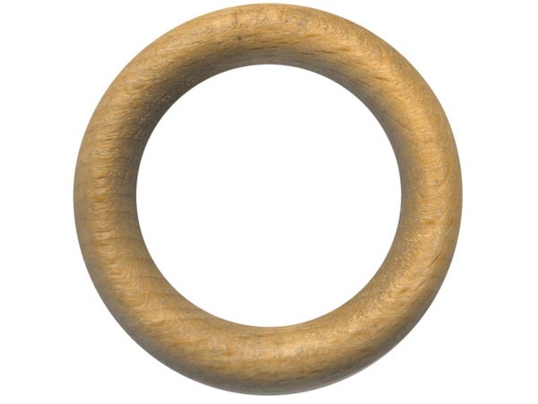 Lot de 10 anneaux tringle à rideau Design 28 mm bois chêne clair naturel