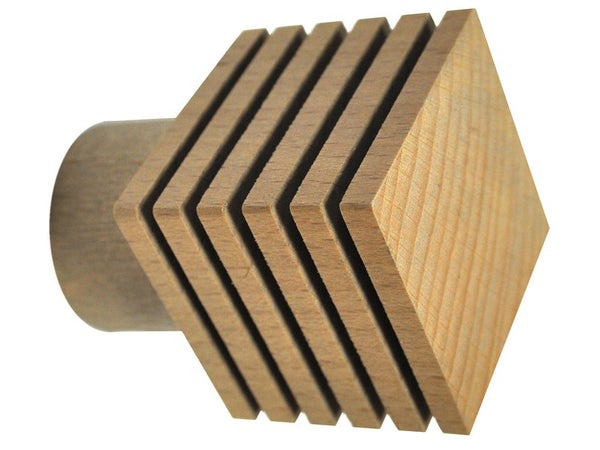 Embout carré strié Design, chêne clair naturel Diam.28 mm