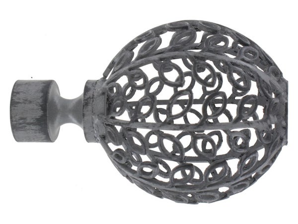 Lot de 2 embouts dentelle Cosy, fer forgé Diam.20 mm