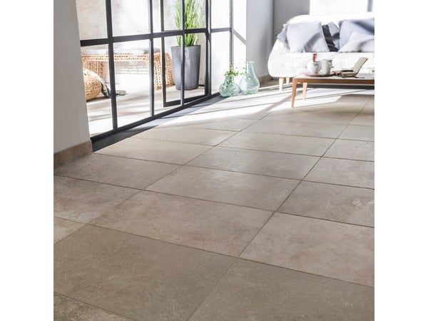 Travertin Sol Forte Effet Pierre Beige Rustique L.40.6 X L.61 cm
