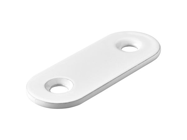 Patte d'assemblage acier blanc HETTICH, L. 40 mm x l.15 mm x H.0.2 cm