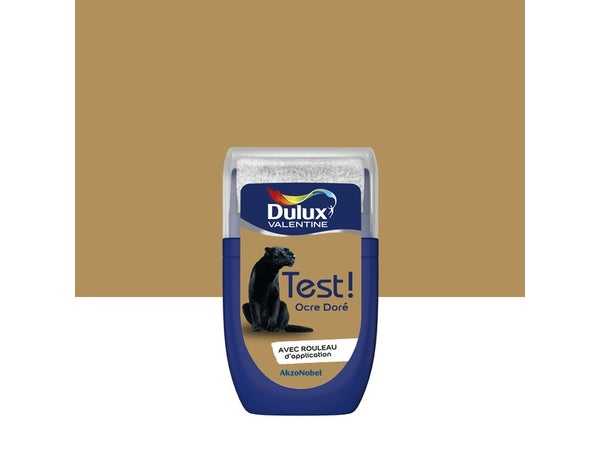 Testeur peinture satiné, DULUX VALENTINE Crème de couleur, ocre doré, 30 ml