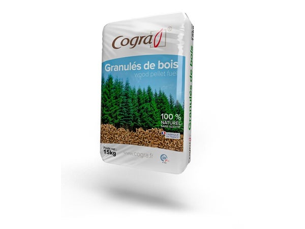 Granulés de bois COGRA en sac, 15 kg