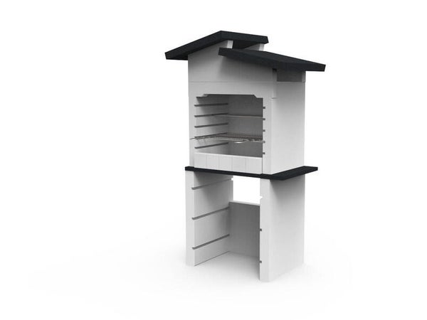Barbecue en béton blanc Bbq isabelle, l.96 x L.60 x H.167 cm