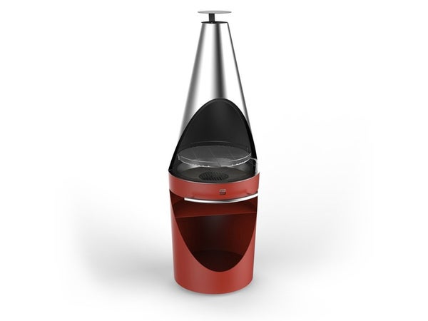 Barbecue charbon de bois King premium, rouge cuivré
