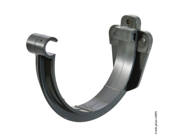 Support pour gouttière ronde pvc ardoise GIRPI, Dév.16 cm Diam.50 m