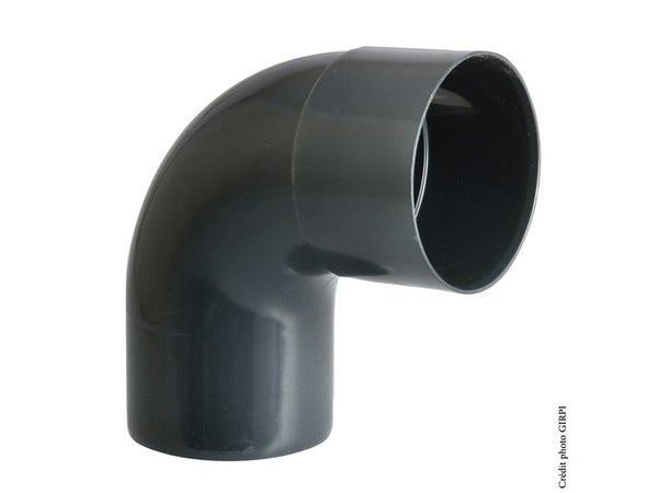 Coude 87.3° à coller pvc ardoise GIRPI, Dév.16 cm Diam.50 mm