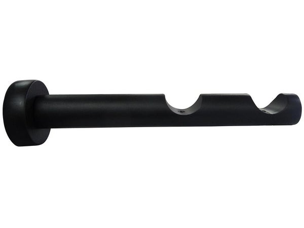 1 support mural double tringle à rideau Charme recup, 28 mm noir mat INSPIRE