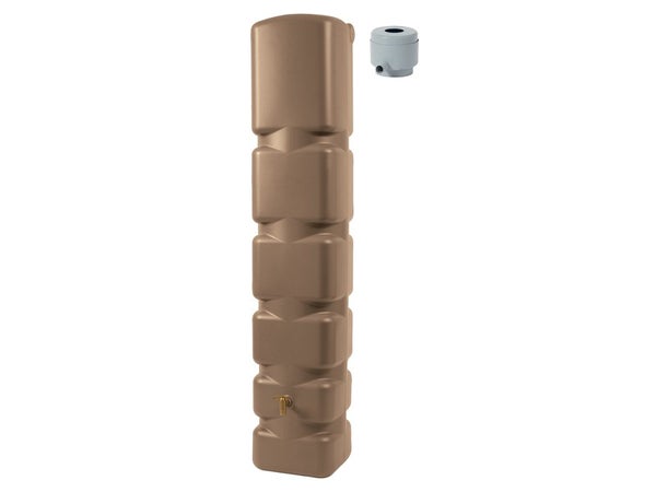 Récupérateur d'eau rectangulaire et collecteur aérien, GARANTIA, 300 litres, taupe