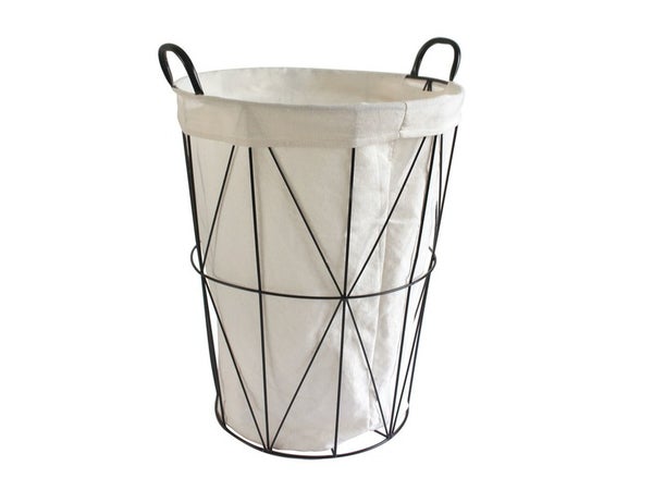 Panier à linge en métal Scandi, 60L l.40 x H.50 x P.40 cm noir