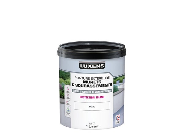 Peinture muret et soubassement Surfaces verticales LUXENS, blanc, 1 l