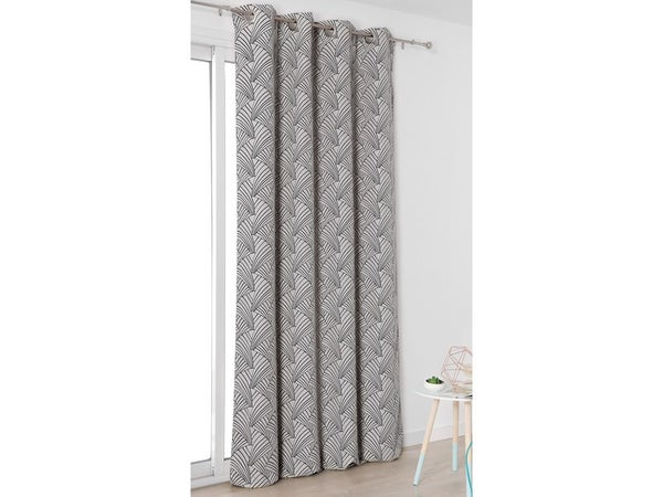 Rideau tamisant Ardeco noir l.135 x H.250 cm