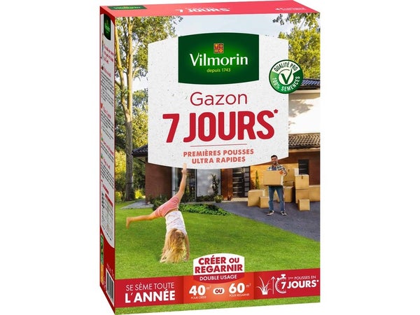 Gazon 7 jours VILMORIN, 1 kg, 40 m²
