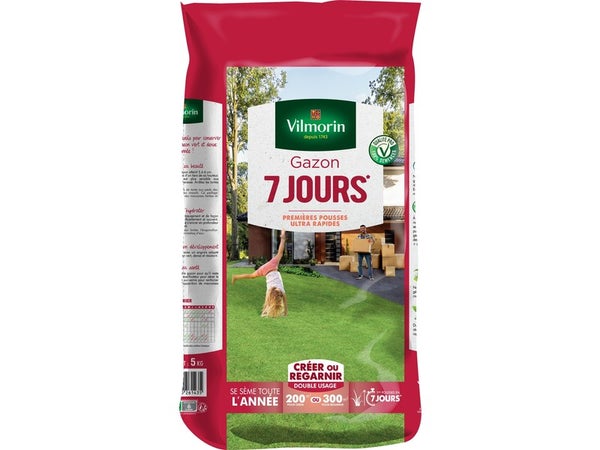 Gazon 7 jours VILMORIN, 5 kg, 200 m²