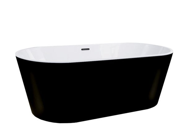 Baignoire îlot l.80 x L.170 cm, noir Anna, BALNEO