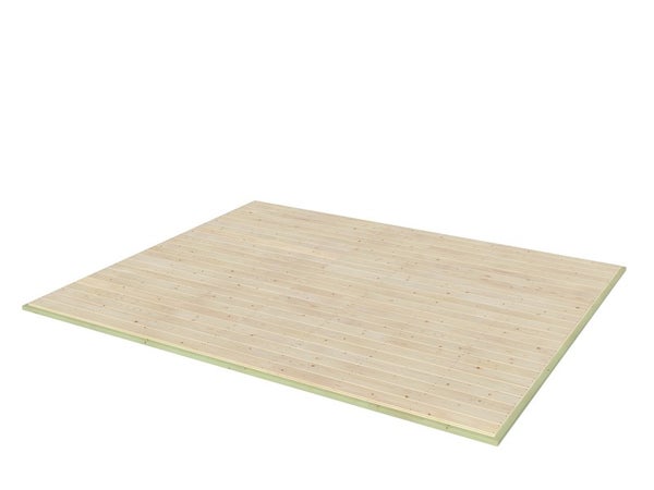plancher en bois DECOR ET JARDIN pour abri 9m2 classique, L. 331.8 x H.45 x P.272 cm