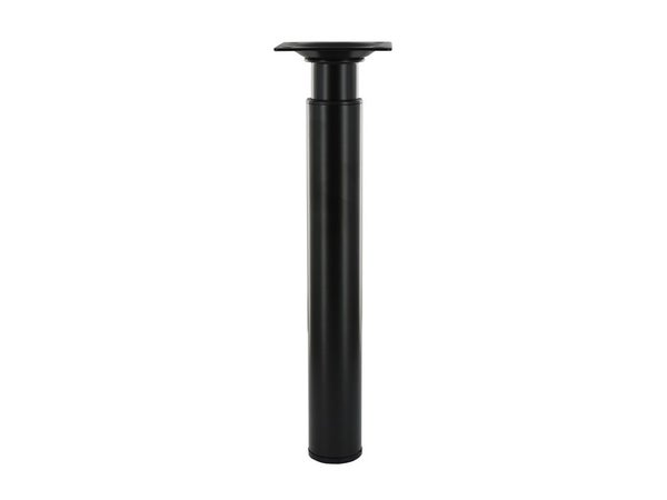Pieds table basse cylindrique réglable en acier époxy, CIME, H.21 à 35 cm noir