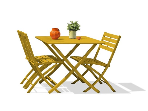 Table de jardin DCB GARDEN Marius rectangulaire jaune / dore personnes