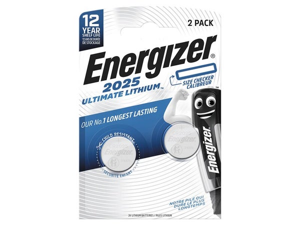 Lot de 2 piles bouton cr2025/dl2025, 3 V, ENERGIZER