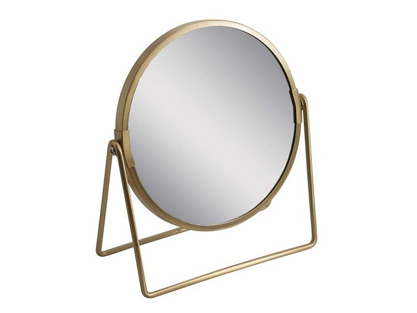 Miroir grossissant x 2 rond a poser, H.16 x l.16 x P.8.5 cm, Joy dore