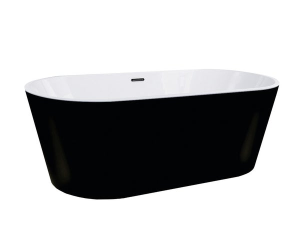 Baignoire îlot l.75 x L.160 cm, noir Anna, BALNEO