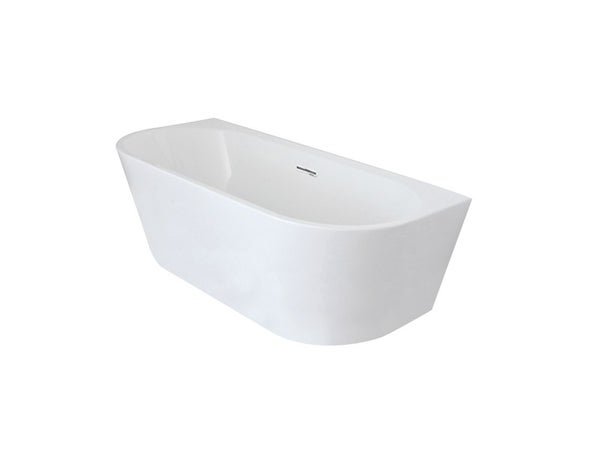 Baignoire semi-îlot l.75 x L.160 cm, blanc Ilova, BALNEO