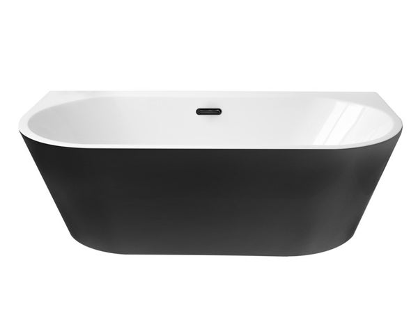 Baignoire semi-îlot l.75 x L.170 cm, noir Ilova, BALNEO